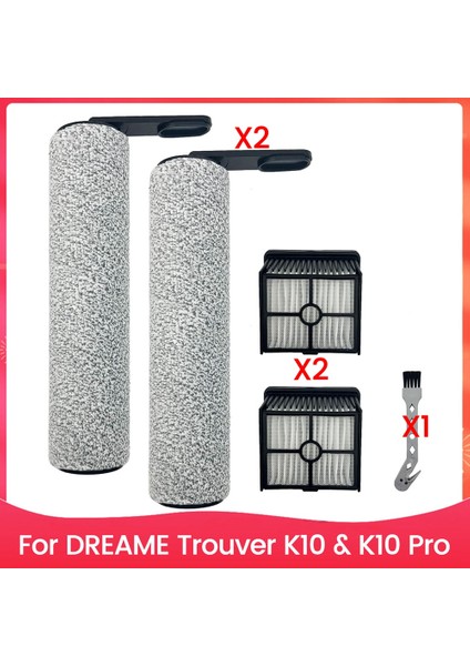 Dreame Için Fırça Silindiri ve Filtre Kiti Troiver K10 &amp; K10 Pro Islak Kuru Kablosuz Elektrikli Süpürge Yedek Parçaları (Yurt Dışından)
