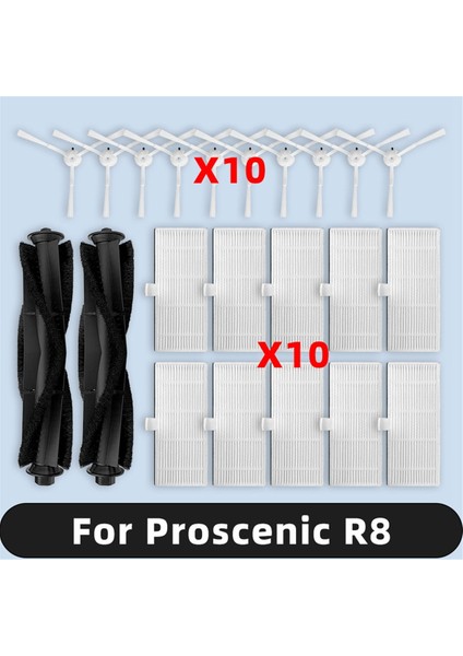 Proscenic R8 Yedek Parçalar Için Ana Yan Fırça Hepa Filtre Aksesuarları Sarf Malzemeleri (Yurt Dışından)