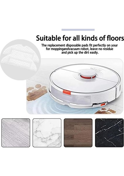 40PCS Roborock S70 S75 S7MAX S7MAXV T7S G10 T8 Artı Paspas Padleri Vakum Robot Mop Rags Parçaları (Yurt Dışından) modelleri