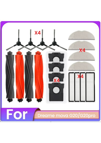 20PCS Fırça Toz Torbası Filtresi ve Paspas Bezi Dream Mova Için Seti G20 G20PRO Vakum Süpürge Yedek Parçaları (Yurt Dışından)