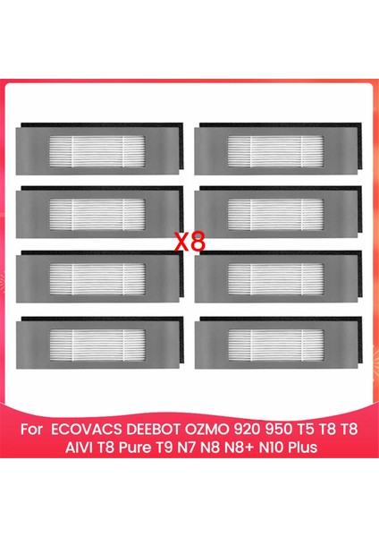8pcs Ecovacs Deebot Ozmo 920, 950, T5, T8, T8 Aıvı, T8 Pure, T9, N7, N8, N8+, N10 Plus Vakum Süpürleyiciler (Yurt Dışından)