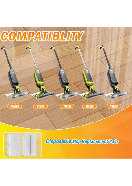 20 Pcs Vac Mop Pads Köpekbalığı VM252/200/190/250/251/200C/252C Kablosuz Sert Zemin Vakum Paspas Yedek Pedleri (Yurt Dışından) fırsatları