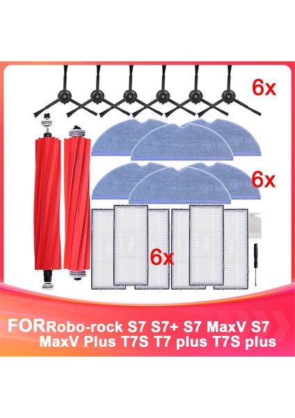 Yedek Parçalar Roborock S7 S7+ S7 Maxv S7 Maxv Plus T7S T7 Plus T7S Plus Robot Vakum Ana Fırçası, Mop Bezi (Yurt Dışından)