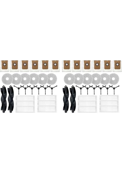 2 Airbot L108S Için Set Pro Ultra Yedek Parçalar Aksesuarlar Ana Yan Fırça Hepa Filtre Mop Bez Toz Torbası (Yurt Dışından)