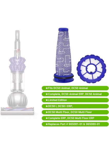 Dyson DC50 DC50I Için Ayarlanan Ana Silindir Fırçası ve Ön ve Post Hepa Filtreleri (Yurt Dışından) fiyatları