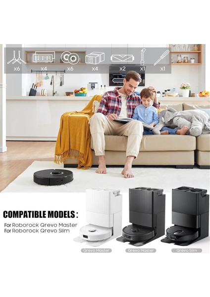Roborock Qrevo Master/qrevo Slim Vakum Süpürge Ana Yan Fırça Hepa Filtre Mop Bez Toz Torbaları Için Aksesuarlar (Yurt Dışından) fiyatları