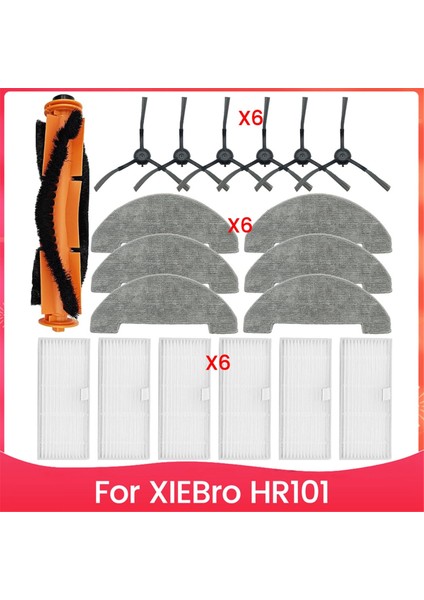 Xiebro HR101 Için Robot Vakum Süpürge Ana Yan Fırça Hepa Filtre Mop Kumaş Toz Çantaları Yedek Parçalar Aksesuarları Kiti (Yurt Dışından)