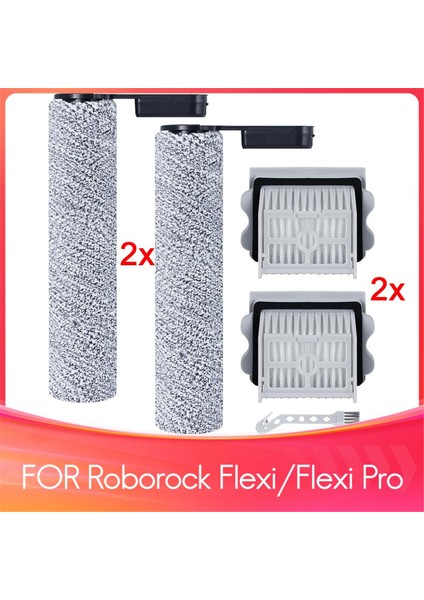 Roborock Flexi/flexi Pro Islak/kuru Elektrikli Süpürge Için Aksesuar Seti Fırça Silindirleri Hepa Filtresi (Yurt Dışından)