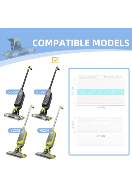 18PCS Vacmop Pro Değiştirme Pozu Köpekbalığı Vacmop Için Tek Kullanımlık Sert Zemin Vakumu Köpekbalığı Vacmop Pro VM252 VM251 (Yurt Dışından) modelleri