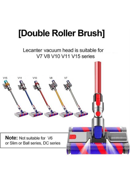 Vakum Motor Zemin Fırçası Başlığı Dyson V7 V7 V8 V10 V11 V15 Vakum Süpürge Yumuşak Çift Silindir Fırçası (Yurt Dışından) fırsatları