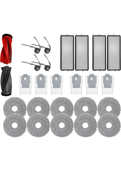 Roborock Qrevo Curv Değiştirme Aksesuarları Hepa Filtre Mop Bez Toz Torbası Ana Yan Fırça (Yurt Dışından)