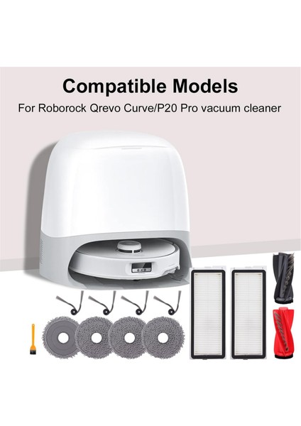 Roborock Qrevo CURVE/P20 Pro Robot Vakum Parçaları Için Yedek Parçalar Ana Yan Fırça Hepa Filtreleri Paspas Pedleri (Yurt Dışından) modelleri