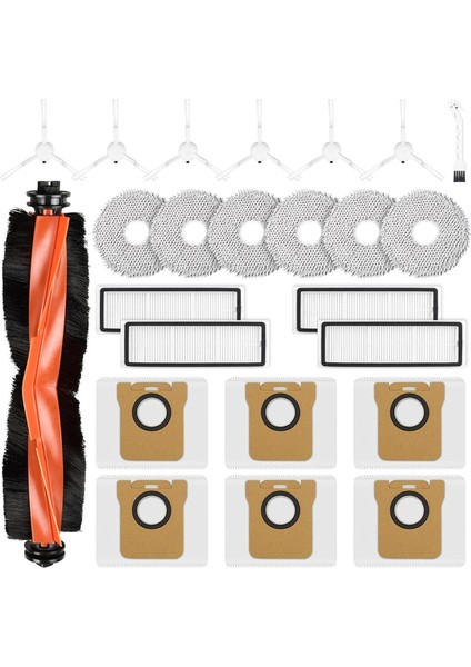 Xiaomi X20+ / X10 Için Aksesuar Seti+ Robot Vakum Süpürge, Yedek Ana Fırça Mop Pad Toz Torbaları Yan Fırça Filtreleri (Yurt Dışından)