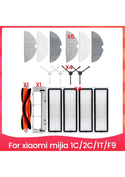 16PCS Fırça Filtre Paspas Bezi ve Ana Fırça Kapağı Xiaomi Mijia 1c 1t Vakum Süpürge Aksesuarları Yedek Parçalar (Yurt Dışından)