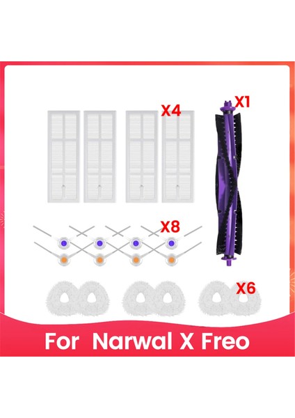 Narwal x Freo Robot Vakum Hepa Filtreleri Yan Fırçalar Için Yedek Aksesuarlar Paspas Pedleri Ana Fırça (Yurt Dışından)