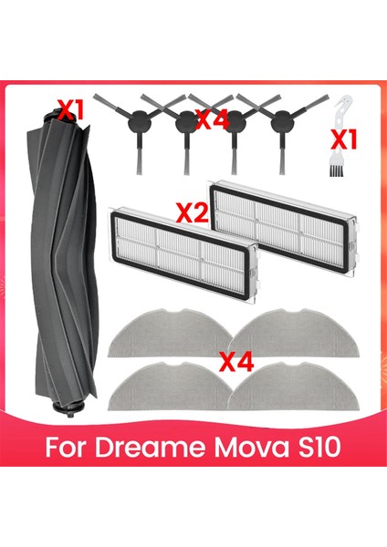 Dreame Için Aksesuar Kiti S10 Robot Vakum Temizleyici Yedek Yedek Parçalar Fırçalar Mops (Yurt Dışından)