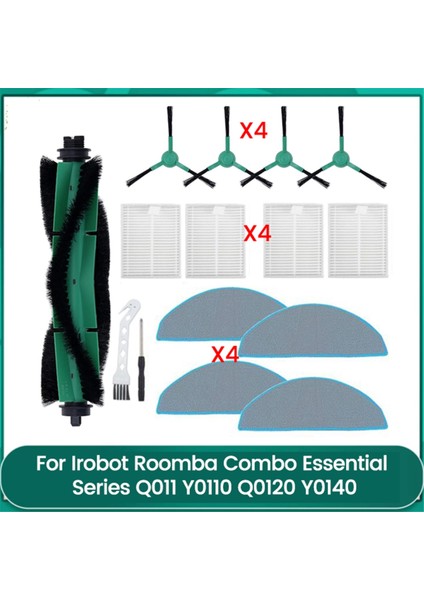 Ana Yan Fırça Filtresi Irobot Combo Temel Serisi Y0140 Y0110 Y0112 Robot Vakum Temizleyici Aksesuarları Kiti (Yurt Dışından)