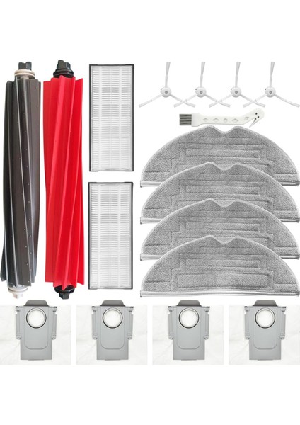 Roborock Q8 Için Max+ ve Q8 Max Vakum Süpürge Yedek Aksesuarları Kit Ana Yan Fırçalar Filtreler Paspas Padleri Toz Çanta (Yurt Dışından)