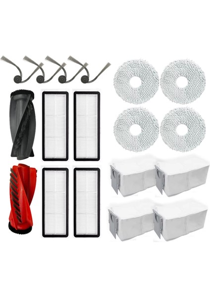 Roborock Qrevo Curv / P20 Pro Vakum Parçaları Için Ana Silindir Yan Fırça Hepa Filtre Mop Bez Toz Çanta Aksesuarları (Yurt Dışından)