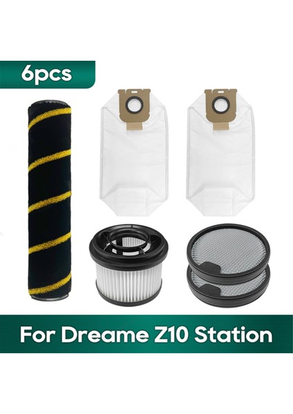 Dream Için 6pcs Z10 Istasyon Robot Elektrikli Süpürge Parçaları Değiştirme Hepa Filtre Silindir Fırça Toz Çanta (Yurt Dışından)