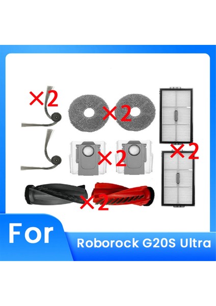 Roborock Için 10 Adet G20S Ultra Süpürme Robot Aksesuarları Ana Yan Fırça Toz Torbası Mop Temizlik Parçaları Değiştirme (Yurt Dışından)