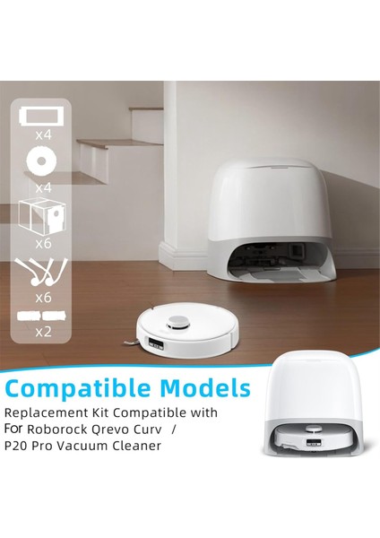 Roborock Qrevo Curve / P20 Pro Vakum Süpürge Ana Yan Fırçalar Hepa Filtreler Mop Bez Toz Torbaları Yedek Parçalar (Yurt Dışından) fiyatları