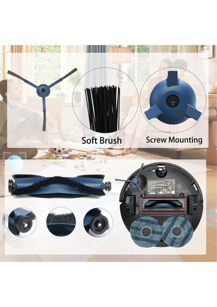 Eufy Omni Için Aksesuar Kiti Robot Vakum Ana Yan Fırça Hepa Filtre Mop Bez Toz Torbaları Yedek Parçalar (Yurt Dışından) indirimleri