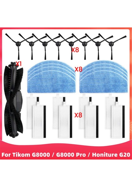 Tikom G8000 / G8000 Pro / Honiture Için G20 Pro G20 Pro Roller Yan Fırça Filtre Mop Kumaşları Robot Vakumları Yedek Parça Aksesuarları (Yurt Dışından)