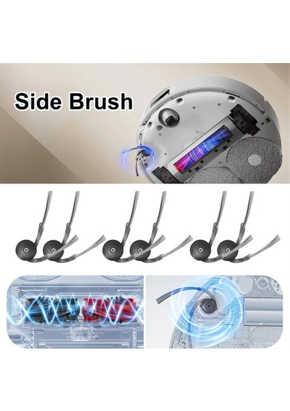 Roborock Qrevo CURV/P20 Pro Aksesuarları Için Ana Yan Fırça Hepa Filtre Paspas Pedleri Toz Torbaları Aksesuarlar Yedek Kitler (Yurt Dışından) modelleri