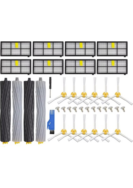 Irobot Roomba Için 800 900 Serisi 860 870 880 890 966VACUUM Temizleyici Yan Silindir Fırça Parçaları Hepa Filtre Tekerleği Değiştirme (Yurt Dışından)