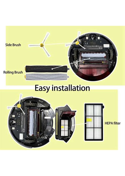 Irobot Roomba Için 800 900 Serisi 860 870 880 890 966VACUUM Temizleyici Yan Silindir Fırça Parçaları Hepa Filtre Tekerleği Değiştirme (Yurt Dışından) indirimleri