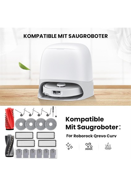 Roborock Qrevo Curv Için Robot Vakum Süpürge Yedek Parçalar Ana Yan Fırça Hepa Filtre Mop Bez Tuz Torbaları (Yurt Dışından) fiyatları