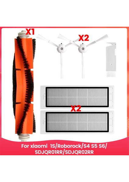 Xiaomi 1s, Roborock Vakum S4 S5 S6, SDJQR01RR, SDJQR02RR Yedek Parçalar Ana Yan Fırça Hepa Filtre (Yurt Dışından)