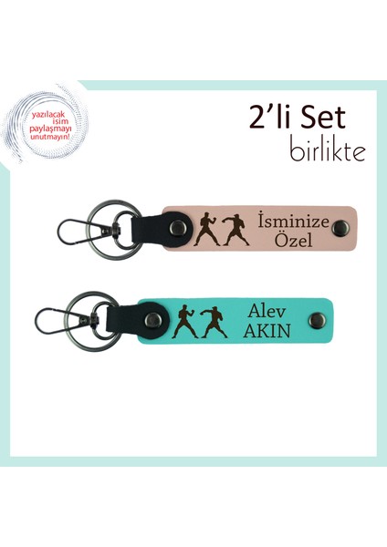 Disiplinin ve Gücün Buluştuğu, Taekwondo ve Boks Temalı Anahtarlık Seti, Yavru Ağzı-Turkuaz