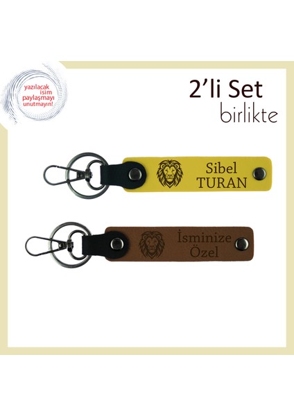 Kaplan Ruhunu Yansıtan Erkek Kardeşe Özel Hediye, Kişisel Yazı Eklenebilir Set, Sarı-Açık Kahve