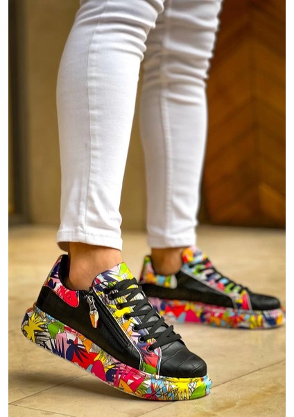 Kb-02 Kuback Bağcıklı Crocodile Siyah Kırmızı Günlük Erkek Ayakkabı