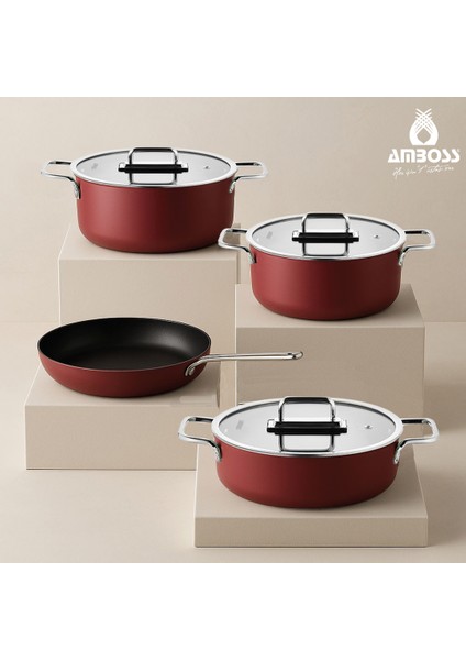Anyolin 7 Parça Titanyum Kaplama Tencere Tava Seti (Bordo) fiyatları