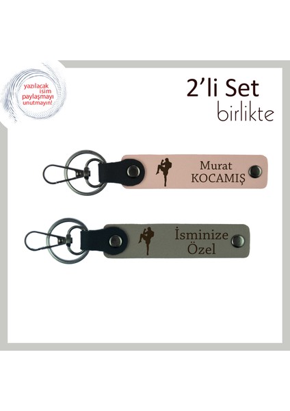 Erkek Sevgiliye Kickboks Temalı Seçkin Hediye, Doğum Gününe Uygun Anahtarlık, Yavru Ağzı-Kül Gri