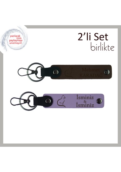 Sokakta Bulduğu Can Dosta, Anı Olarak Patili, Kişisel Anahtarlık, Koyu Kahve-Mor Menekşe