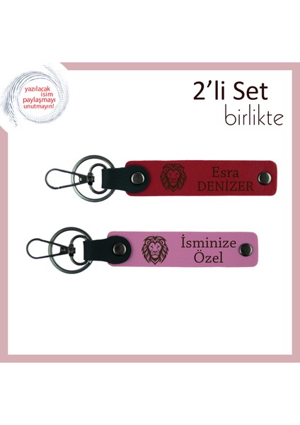 Aslan Motifli Doğum Günü Hediyesi, Erkek Tarzını Tamamlayan Kişisel Armağan, Kırmızı-Pembe