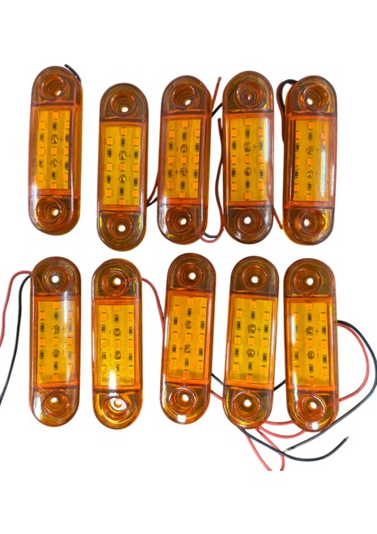 9 LED Parmak Lamba Oval 12V Sarı Su Geçirmez E Belgeli 10 Adet Fiyatı TAS.018S