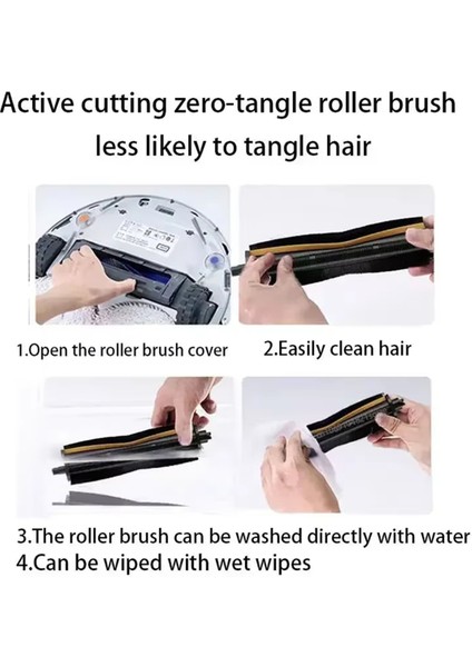 Dreame L10S Ultra L20 Ultra X10 X20 PROX30 X30PRO Için Değiştirilebilir Fırça Şeridi ile 2. Nesil Düğüm Önleyici Rulo Fırça (Yurt Dışından) modelleri