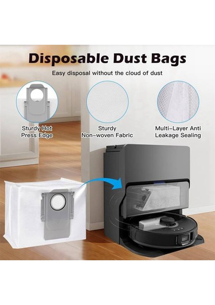 Roborock S8 Maxv Ultra Elektrikli Süpürge Aksesuarları Yedek Parçaları Için 30 Adet Fırça Paspas Bezi Toz Torbası Filtre Seti (Yurt Dışından) modelleri