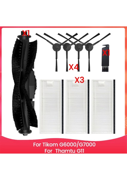 Tikom G6000/G7000 Için Ana Fırça Yan Fırça Filtresi, Thamtu G11 Robot Süpürge Yedek Parçaları (Yurt Dışından)