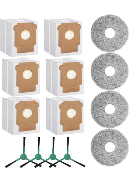 Irobot Roomba Plus 505 COMBO/405 Combo Elektrikli Süpürge Aksesuarları Için 14 Adet Yan Fırçalı Paspas Pedi Toz Torbası (Yurt Dışından)