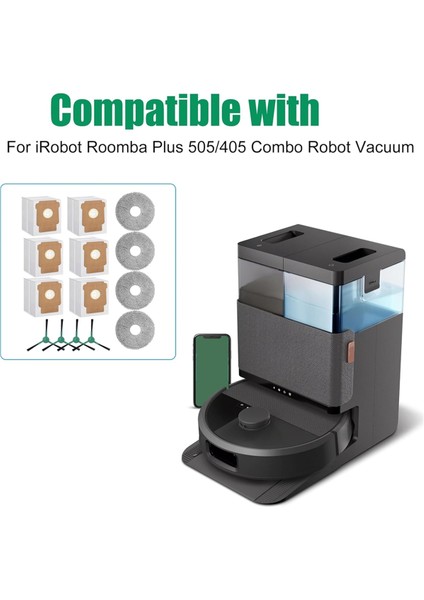 Irobot Roomba Plus 505 COMBO/405 Combo Elektrikli Süpürge Aksesuarları Için 14 Adet Yan Fırçalı Paspas Pedi Toz Torbası (Yurt Dışından) modelleri