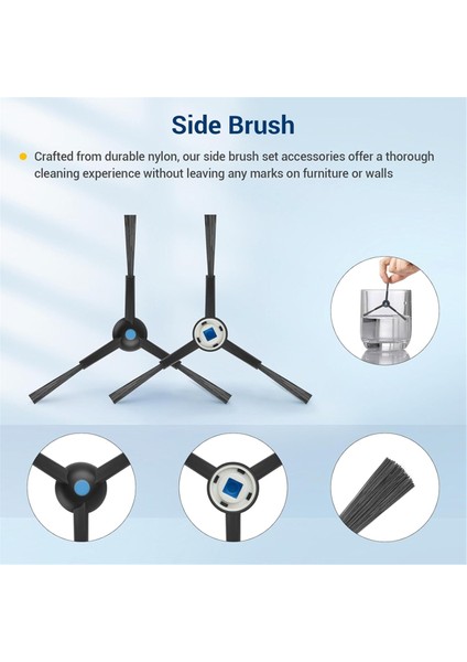 Ecovacs Deebot X8 Pro Omni, X8 Pro Omni Elektrikli Süpürge Aksesuar Seti, Kauçuk Ana Fırçalı Elektrikli Süpürge Torbaları ile Uyumludur (Yurt Dışından) modelleri