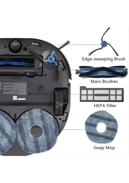 Eufy X10 Pro Omni Için: 2 Ana Fırça, 4 Paspas Pedi, 8 Yan Fırça, 4 Hepa Filtre, 6 Yedek Toz Torbası. (Yurt Dışından) fiyatları