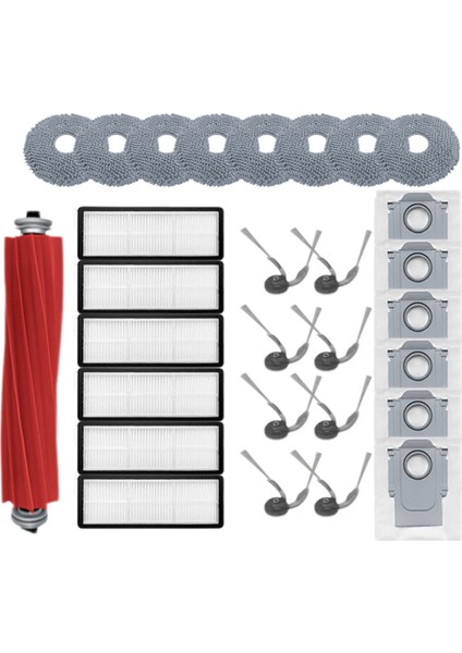 Roborock Qv 35A/QV 35S/QR 798/QR 598 Elektrikli Süpürge Yedek Parçaları Için 29 Adet Fırça Hepa Filtre Paspas Bezi Toz Torbası (Yurt Dışından)