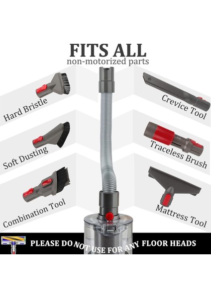Dyson V7 V8 V10 V11 V15 V6 Dc Serisi Yedek Aksesuarlar Için Esnek Uzatma Hortumu Evrensel Adaptör Kiti (Yurt Dışından) modelleri